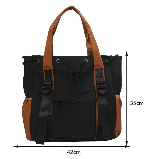 Sohiwoo Bag Color Nylon Top Satchel Contrast Casual Women Pouch Female Bolsa Purse Handbags Capacity Large Designer Shoulder Fashion