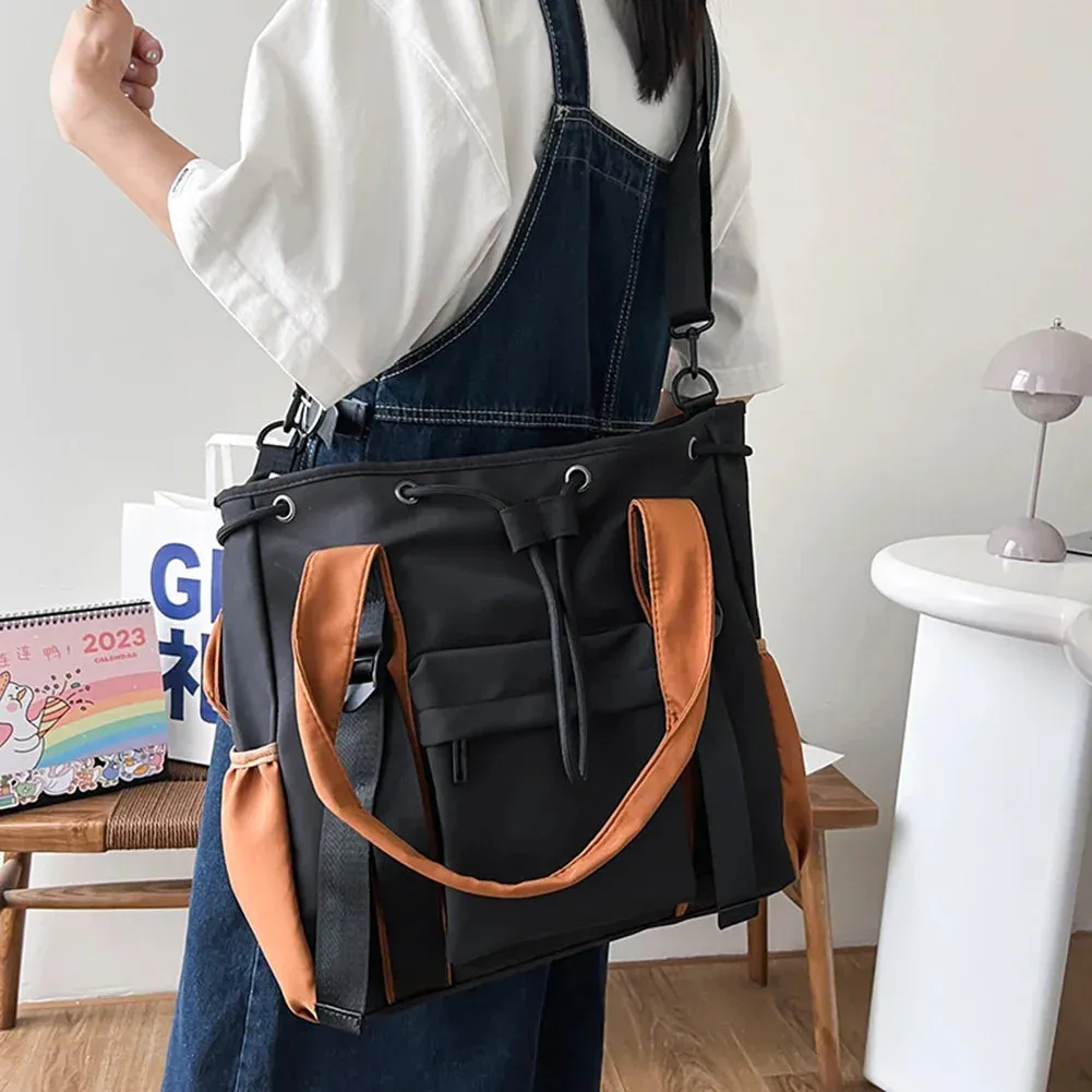Sohiwoo Bag Color Nylon Top Satchel Contrast Casual Women Pouch Female Bolsa Purse Handbags Capacity Large Designer Shoulder Fashion