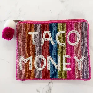 Taco Money Beaded Pouch
