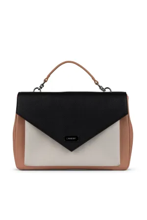 The AMELIA - 2-in-1 Latte Mix Vegan Leather Satchel