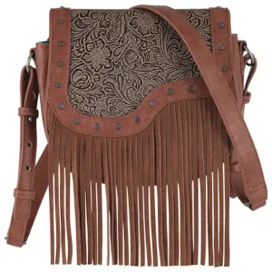 Trenditions Women's Catchfly Saddlebag Asymmetrical Tooled Yoke Bag