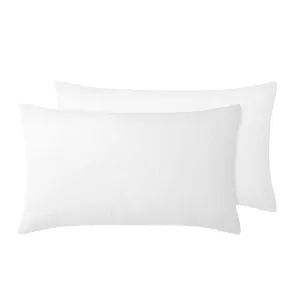 Vintage Design French Linen White Standard Pillowcase Pair