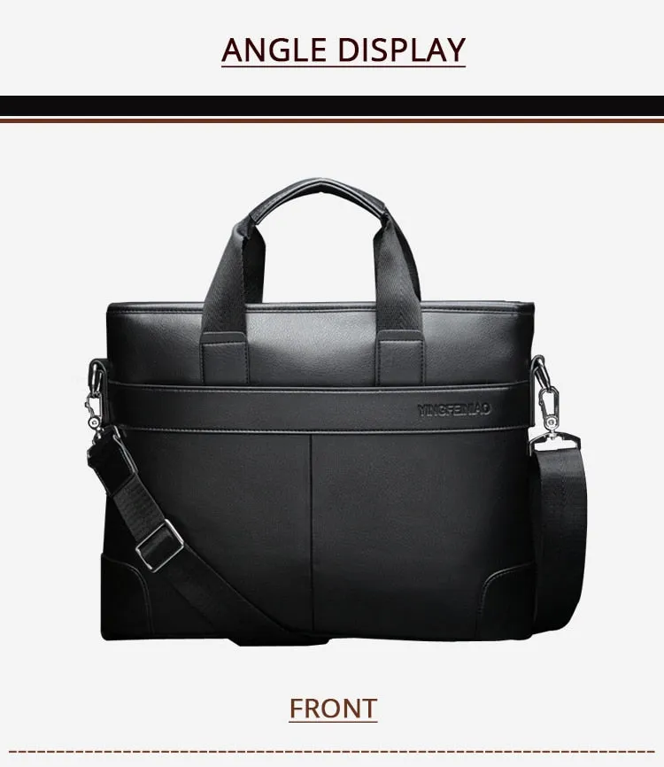 West Louis Men's Designer Leather Business Briefcase