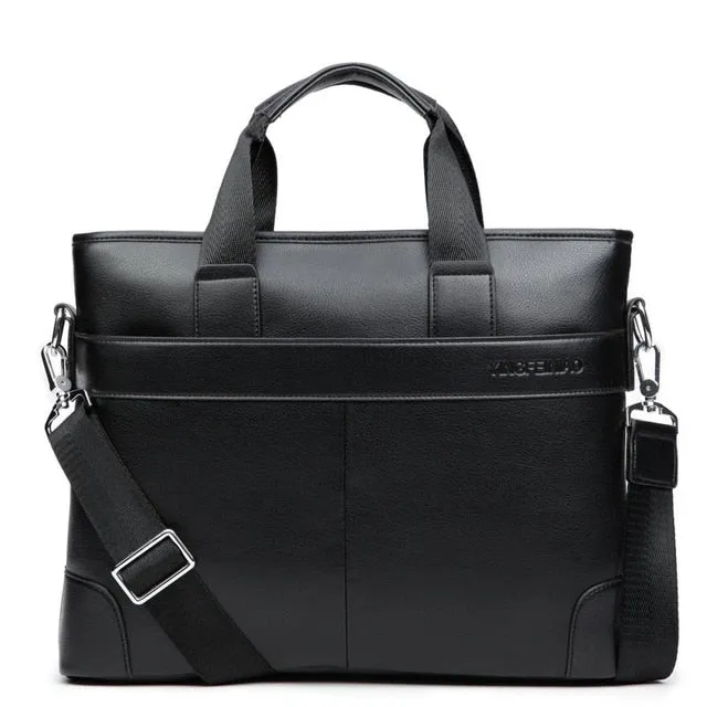 West Louis Men's Designer Leather Business Briefcase
