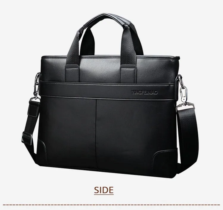 West Louis Men's Designer Leather Business Briefcase
