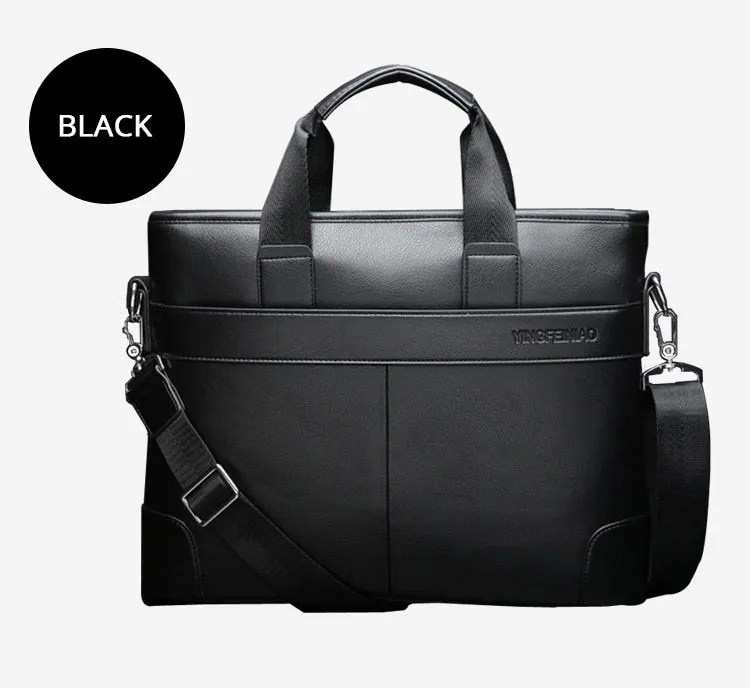 West Louis Men's Designer Leather Business Briefcase