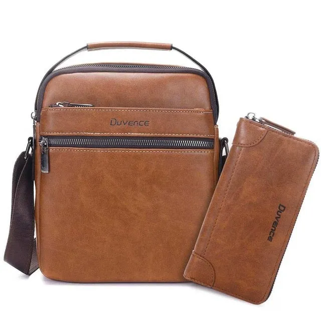 West Louis Men's Leather Crossbody Business Bag