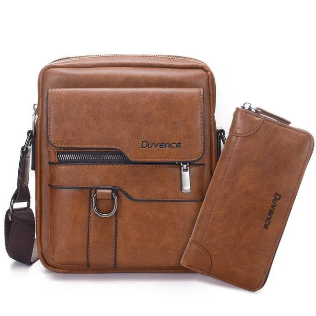 West Louis Men's Leather Crossbody Business Bag