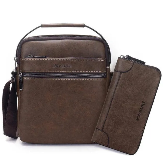 West Louis Men's Leather Crossbody Business Bag