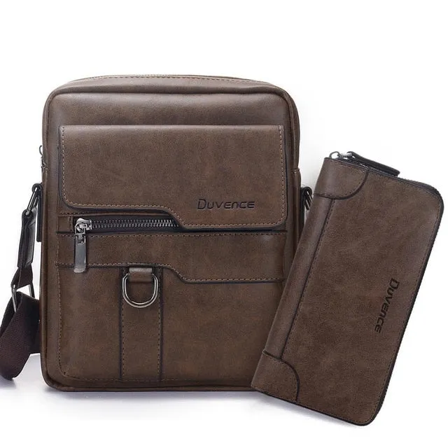 West Louis Men's Leather Crossbody Business Bag